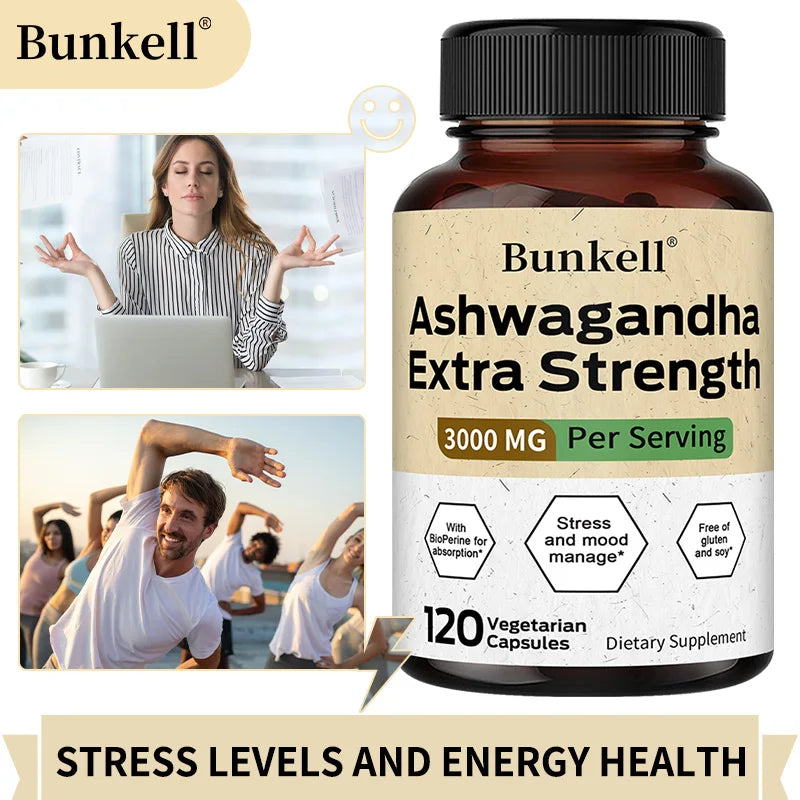 Ashwagandha 3000 mg with Black Pepper – Stress, Mood, and Sleep