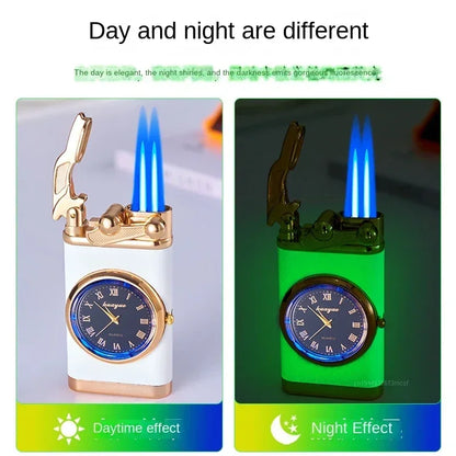 Double flame gas watch lighter