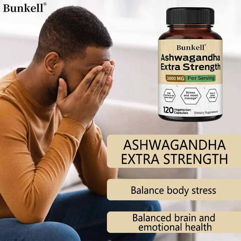 Ashwagandha 3000 mg with Black Pepper – Stress, Mood, and Sleep