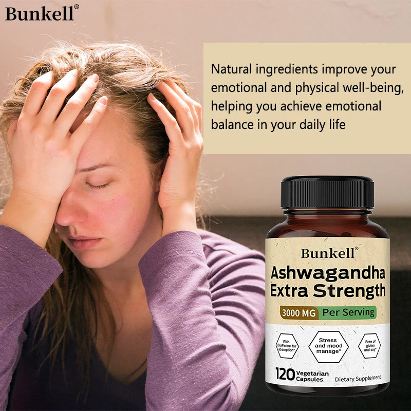 Ashwagandha 3000 mg with Black Pepper – Stress, Mood, and Sleep