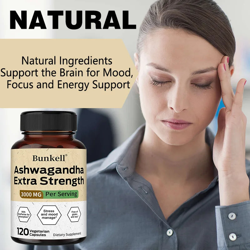 Ashwagandha 3000 mg with Black Pepper – Stress, Mood, and Sleep