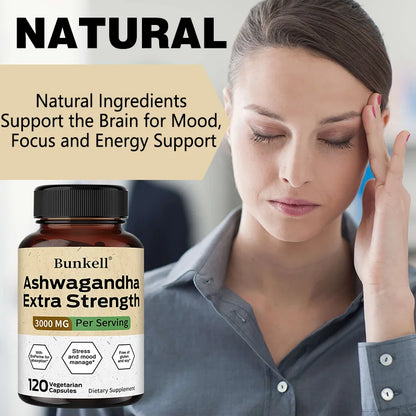 Ashwagandha 3000 mg with Black Pepper – Stress, Mood, and Sleep